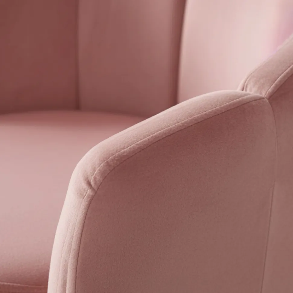 Fauteuil arrondi Brenda Velours Rose
