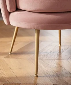 Fauteuil arrondi Brenda Velours Rose