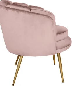 Fauteuil arrondi Brenda Velours Rose