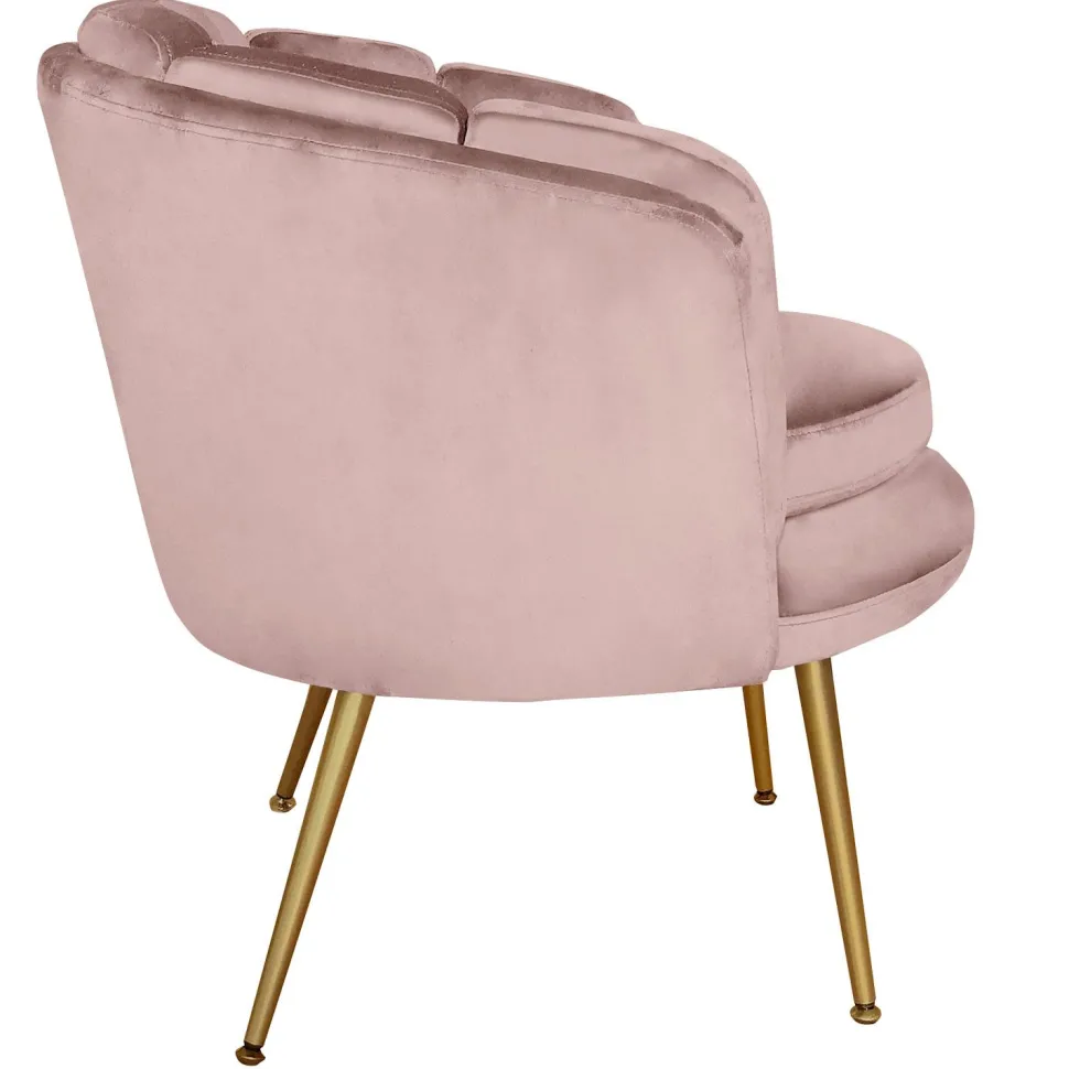Fauteuil arrondi Brenda Velours Rose