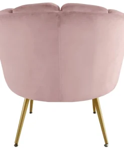 Fauteuil arrondi Brenda Velours Rose