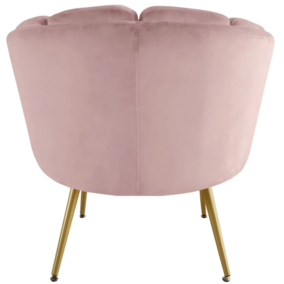 Fauteuil arrondi Brenda Velours Rose