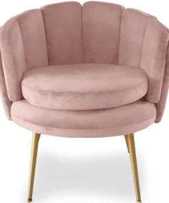 Fauteuil arrondi Brenda Velours Rose