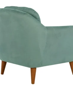 Fauteuil Ashild Pin massif Marron et Tissu vert clair