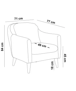 Fauteuil Ashild Pin massif Marron et Tissu vert clair