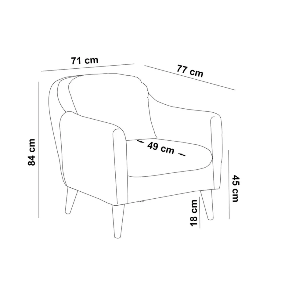 Fauteuil Ashild Pin massif Marron et Tissu vert clair