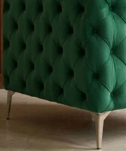 Fauteuil capitonné avec coussin Alykes Velours Vert