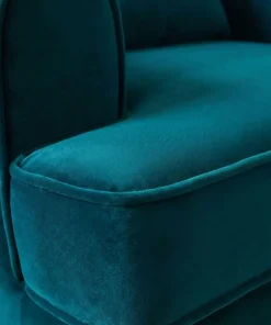 Fauteuil capitonné style boudoir Glams Velours Bleu canard
