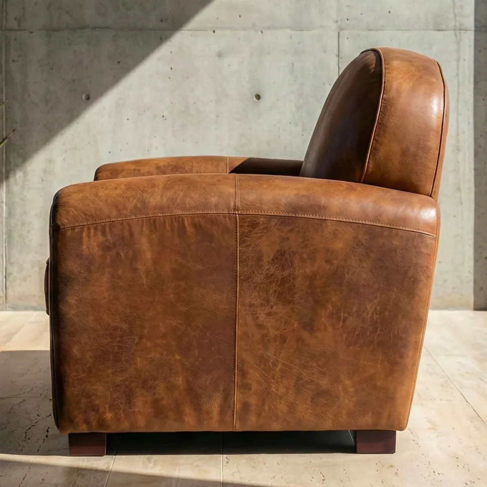 Fauteuil Club Perle Tissu Vintage