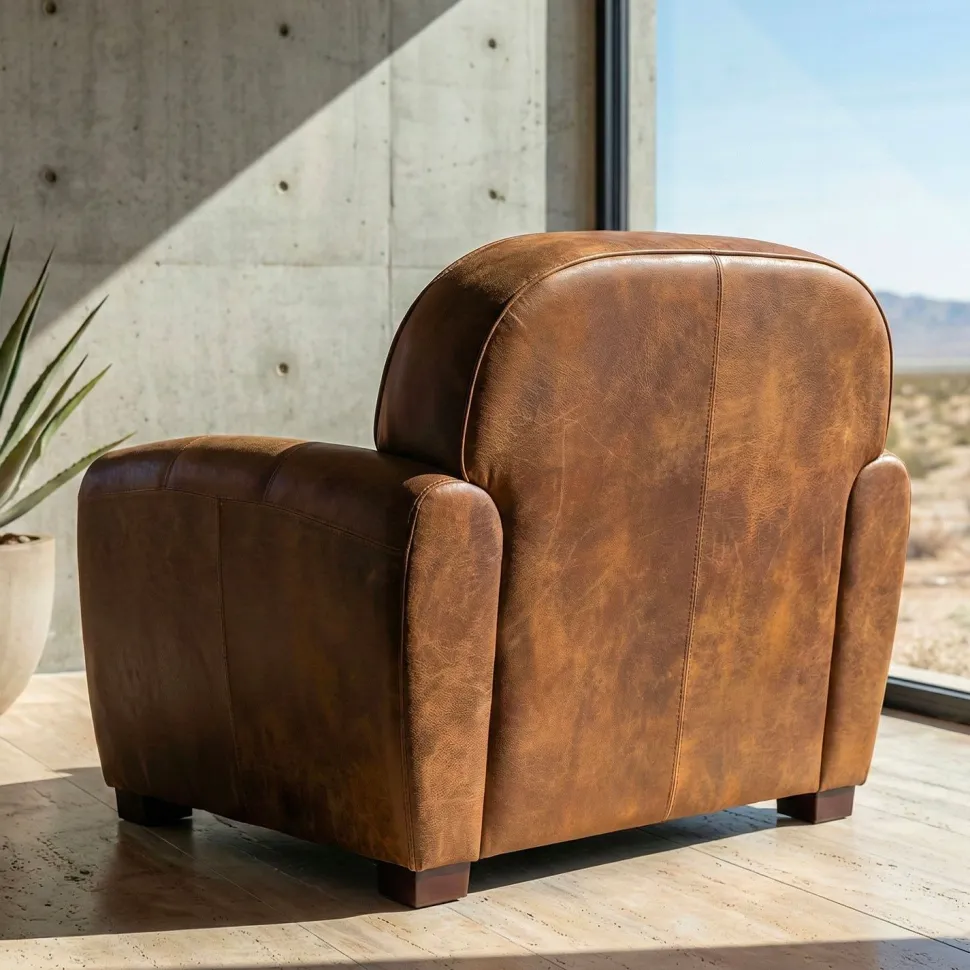 Fauteuil Club Perle Tissu Vintage