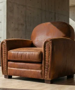 Fauteuil Club Perle Tissu Vintage