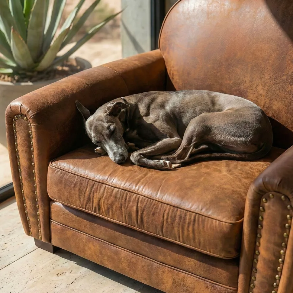 Fauteuil Club Perle Tissu Vintage