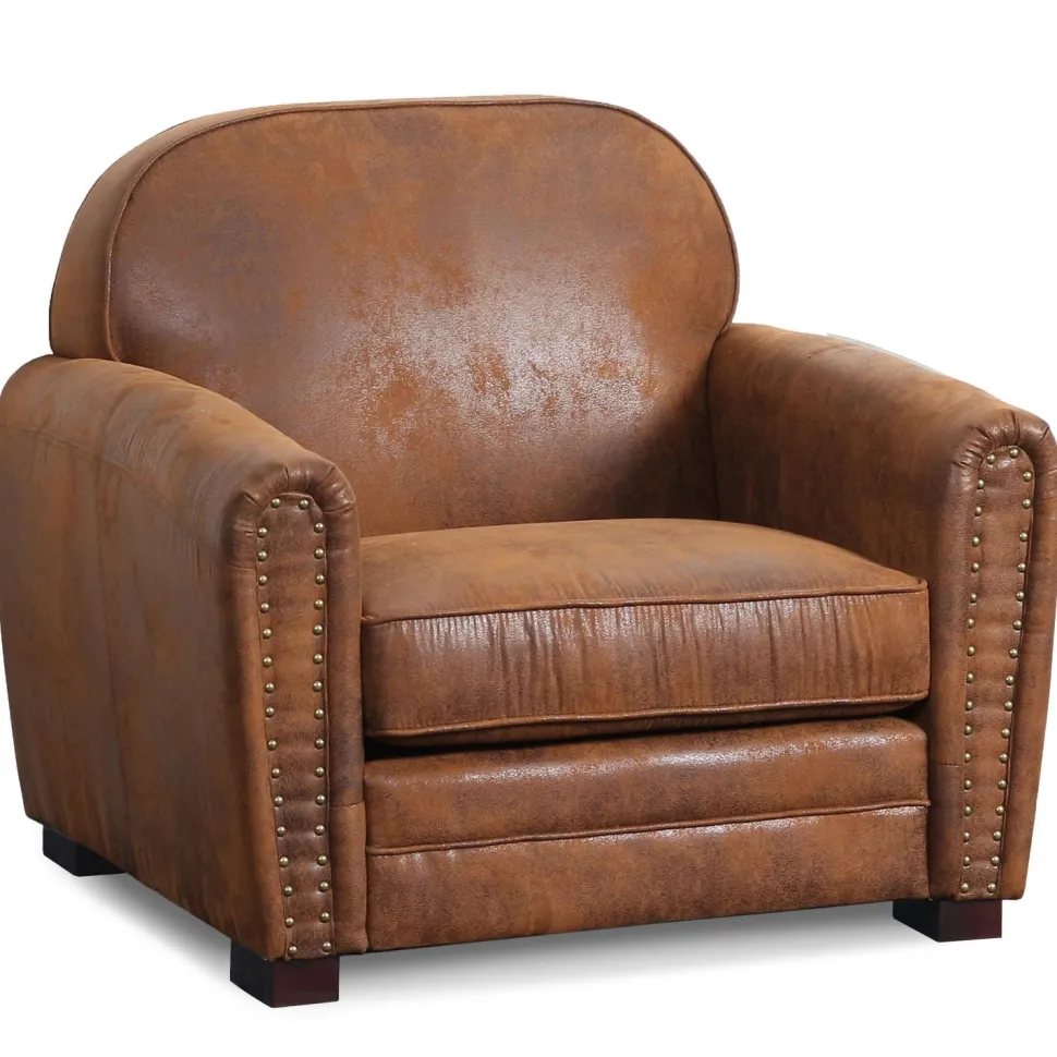 Fauteuil Club Perle Tissu Vintage