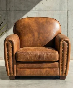 Fauteuil Club Perle Tissu Vintage