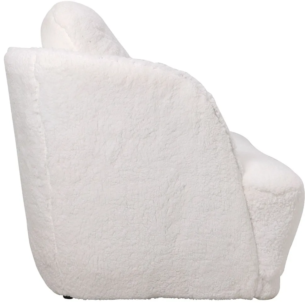 Fauteuil cosy Furdol Tissu Effet peau de mouton Crème