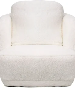 Fauteuil cosy Furdol Tissu Effet peau de mouton Crème