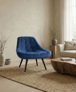 Fauteuil Danios Velours Bleu