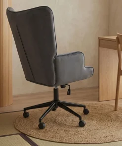 Fauteuil de bureau moderne à haut dossier Florelo Velours Gris
