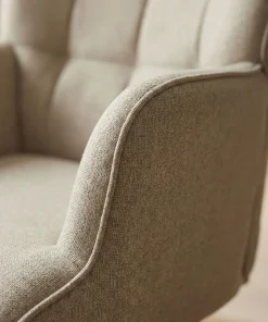 Fauteuil de bureau moderne à haut dossier Florelo Tissu Taupe clair