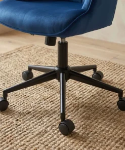 Fauteuil de bureau moderne à haut dossier Florelo Velours Bleu