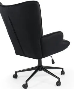 Fauteuil de bureau moderne à haut dossier Florelo Velours Noir