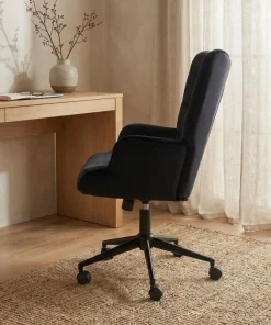 Fauteuil de bureau moderne à haut dossier Florelo Velours Noir