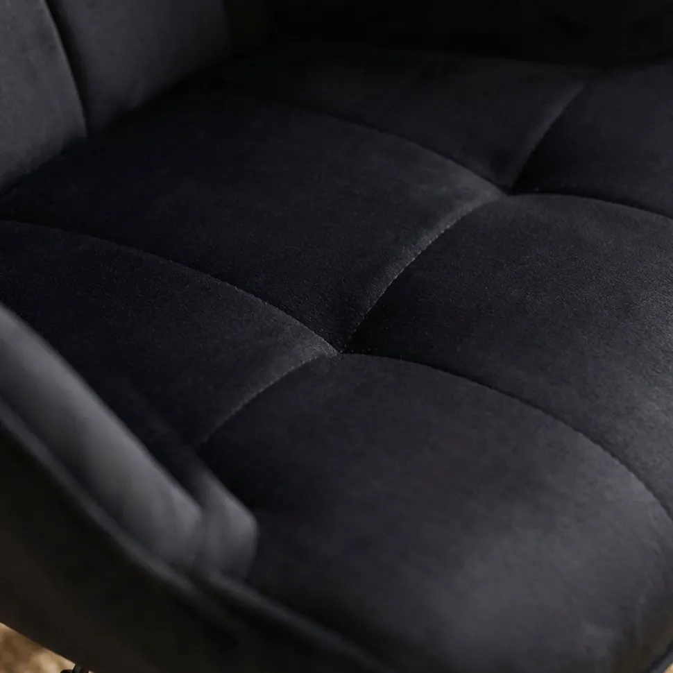 Fauteuil de bureau moderne à haut dossier Florelo Velours Noir