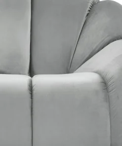 Fauteuil design arrondi Sidonie Velours Gris