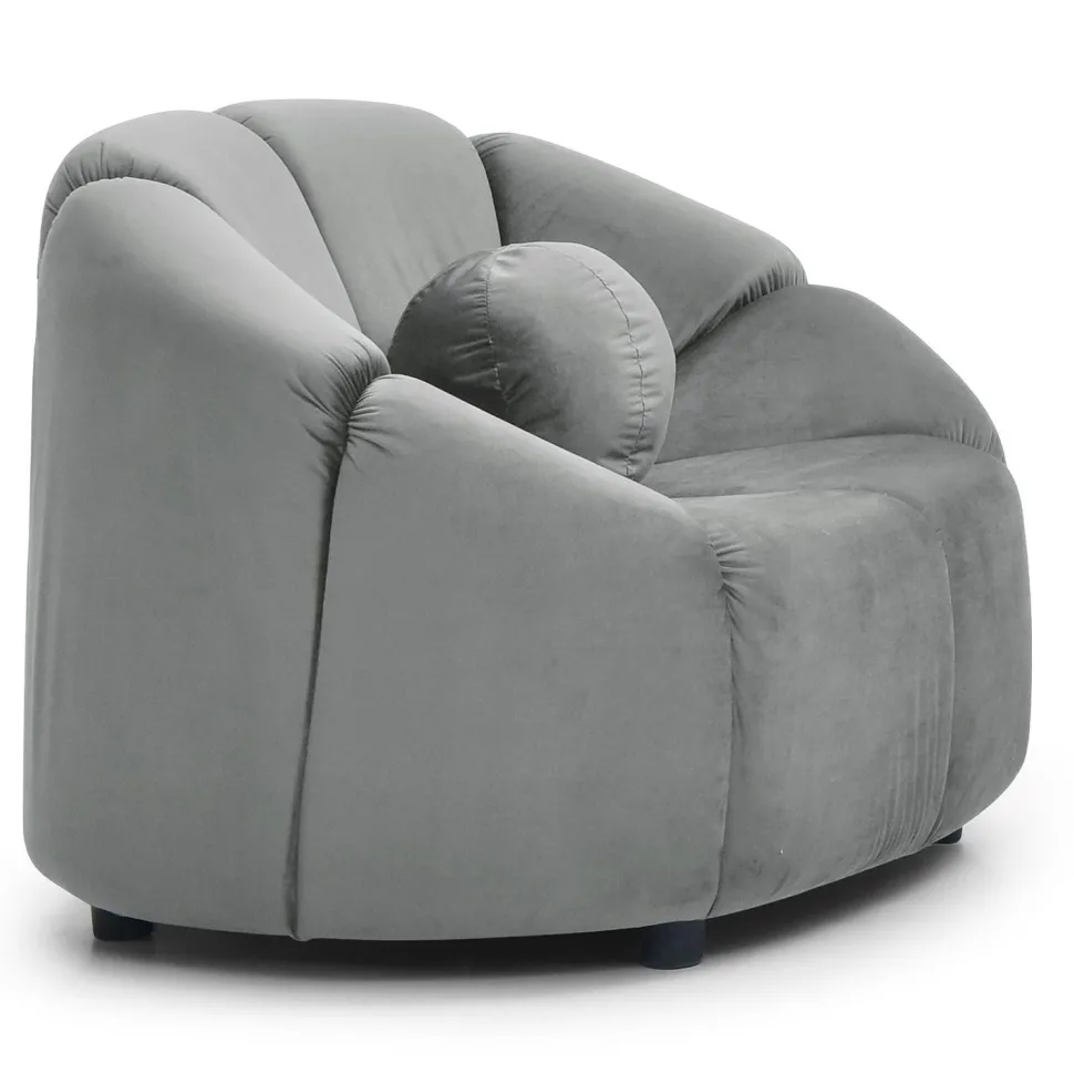 Fauteuil design arrondi Sidonie Velours Gris