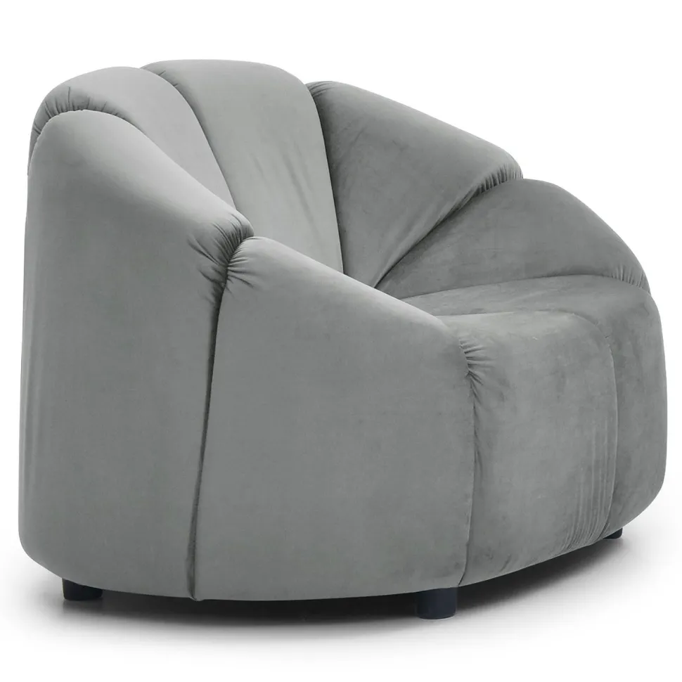 Fauteuil design arrondi Sidonie Velours Gris
