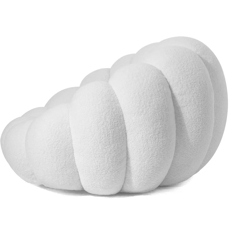 Fauteuil design coquillage Arielina Tissu bouclette Blanc