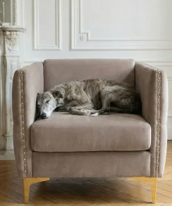 Fauteuil Joshua Velours Taupe