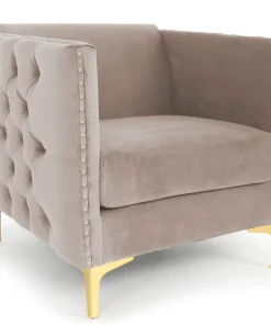 Fauteuil Joshua Velours Taupe