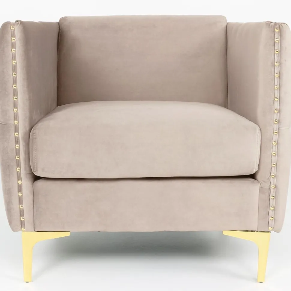 Fauteuil Joshua Velours Taupe