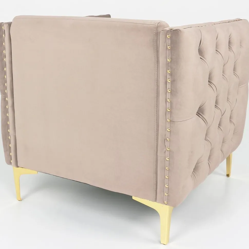 Fauteuil Joshua Velours Taupe