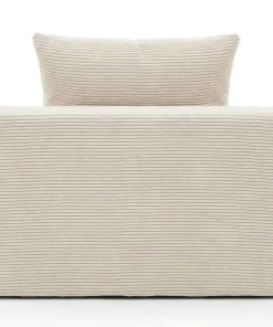 Fauteuil lounge style méridienne Rodin Velours côtelé Beige