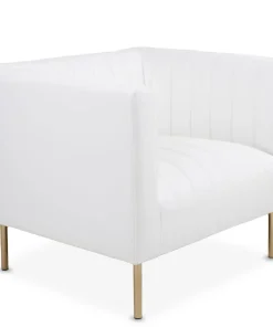 Fauteuil moderne à coutures verticales Sacramento Simili Blanc