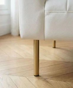 Fauteuil moderne à coutures verticales Sacramento Simili Blanc