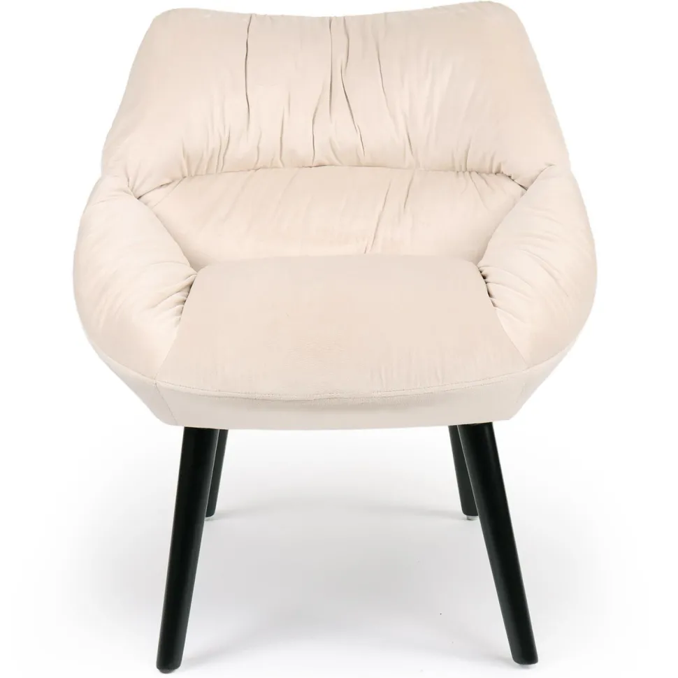 Fauteuil moderne et confortable Patrick Velours Beige