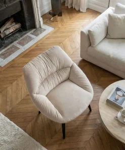 Fauteuil moderne et confortable Patrick Velours Beige