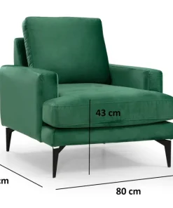 Fauteuil Narchis Velours Vert