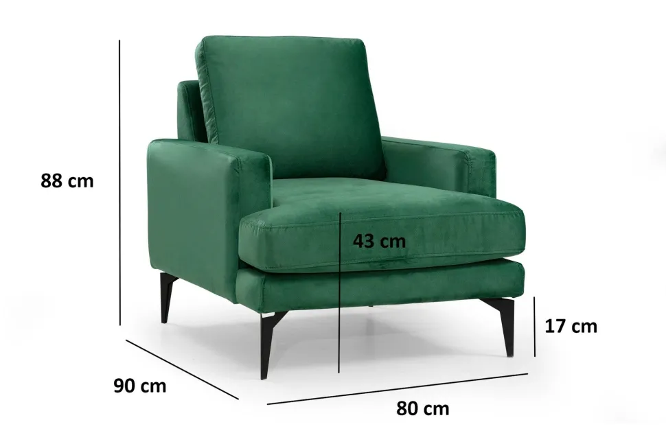 Fauteuil Narchis Velours Vert