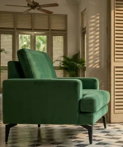 Fauteuil Narchis Velours Vert