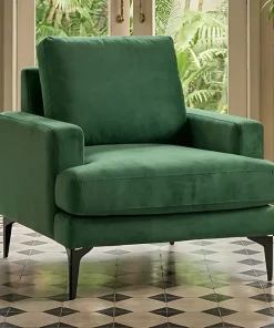 Fauteuil Narchis Velours Vert