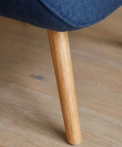 Fauteuil scandinave + pouf Lylou Tissu Bleu
