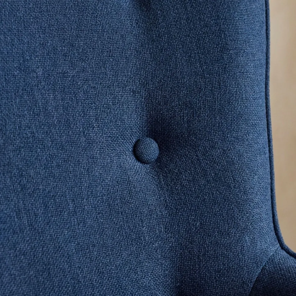 Fauteuil scandinave + pouf Lylou Tissu Bleu