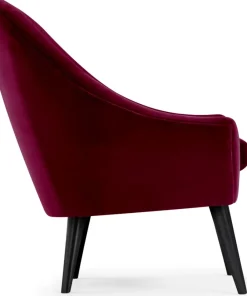 Fauteuil scandinave Dakota Velours Bordeaux