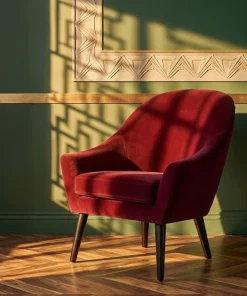 Fauteuil scandinave Dakota Velours Bordeaux