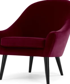 Fauteuil scandinave Dakota Velours Bordeaux