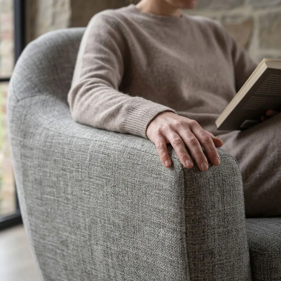 Fauteuil scandinave Fidelio Tissu Taupe